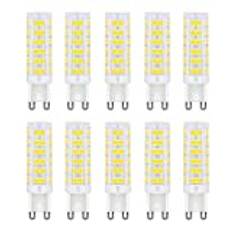 HUAMu 10-pack G9 Base 7 W LED-glödlampa, dagsljus vit 6000K 650LM, G9 energibesparande glödlampa motsvarande 65 W halogenlampbyte, AC220V-240V, 360 strålvinkel