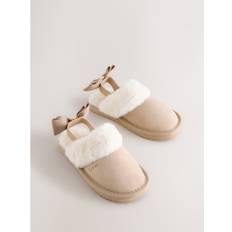 Baker by Ted Baker Baker by Ted Baker Girls Suede Faux Fur Mule Slippers with Bow