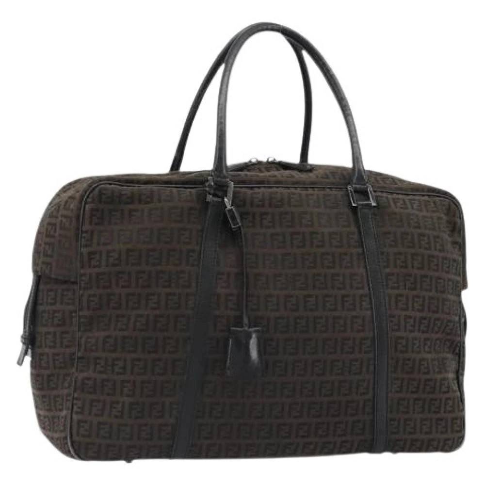 Fendi Vintage - Pre-owned Zucchino Canvas Boston Bag Vintage - Dam - ONE Size - Läder