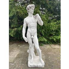 Havefigur - David i hvid beton 120cm