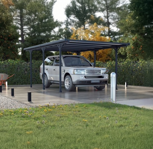 Carport 15,7 m² | Elegant aluminiumcarport 5,0x3,1 m | UV-skydd & vattenavrinning | Valdemar