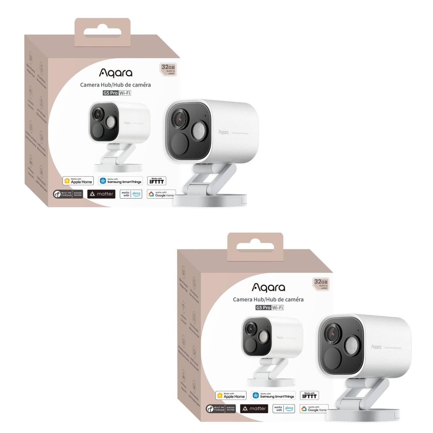 Aqara - 2xSurveillance Camera & Hub G5 Pro (Wi-Fi) – Smart Overvågning og Hub i Ét - Fri fragt og klar til levering - Prismatch