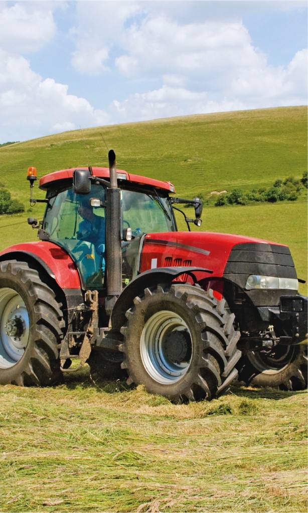 Tractor röd handduk, ansiktshandduk 30x50 cm