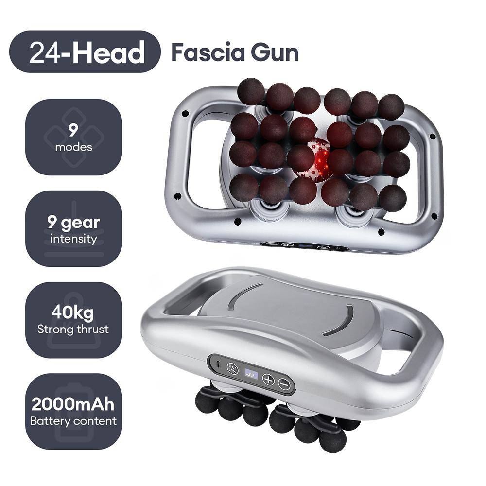 22-huvuds Fasciapistol Högfrekvent Vibration Kroppsmassagepistol Rygg- och Midjemassager Nack- och Axelmassager Muskelmassageapparat