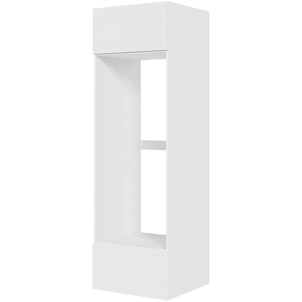 Multi-Living Køkken indbygningsskab i Hvid Front til køl H: 195,2 cm D: 60,0 cm - Toplåge & skuffe med fuldudtræk/softluk - Bredde: 60 cm.