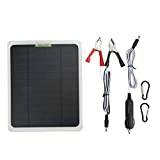 Solbatteriladdare, 12V Bärbar Solpanel Batteriladdarsats 20W Monokristallin Dual USB Output Batterihållare för RV Bilbåt