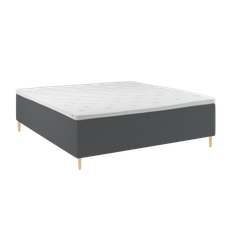 Kinnabädden - Venus Seamless Ramsäng Anthracite 180 Medium/Fast Rundat Träben Ek 19cm från Sleepo - Grå (180x200)