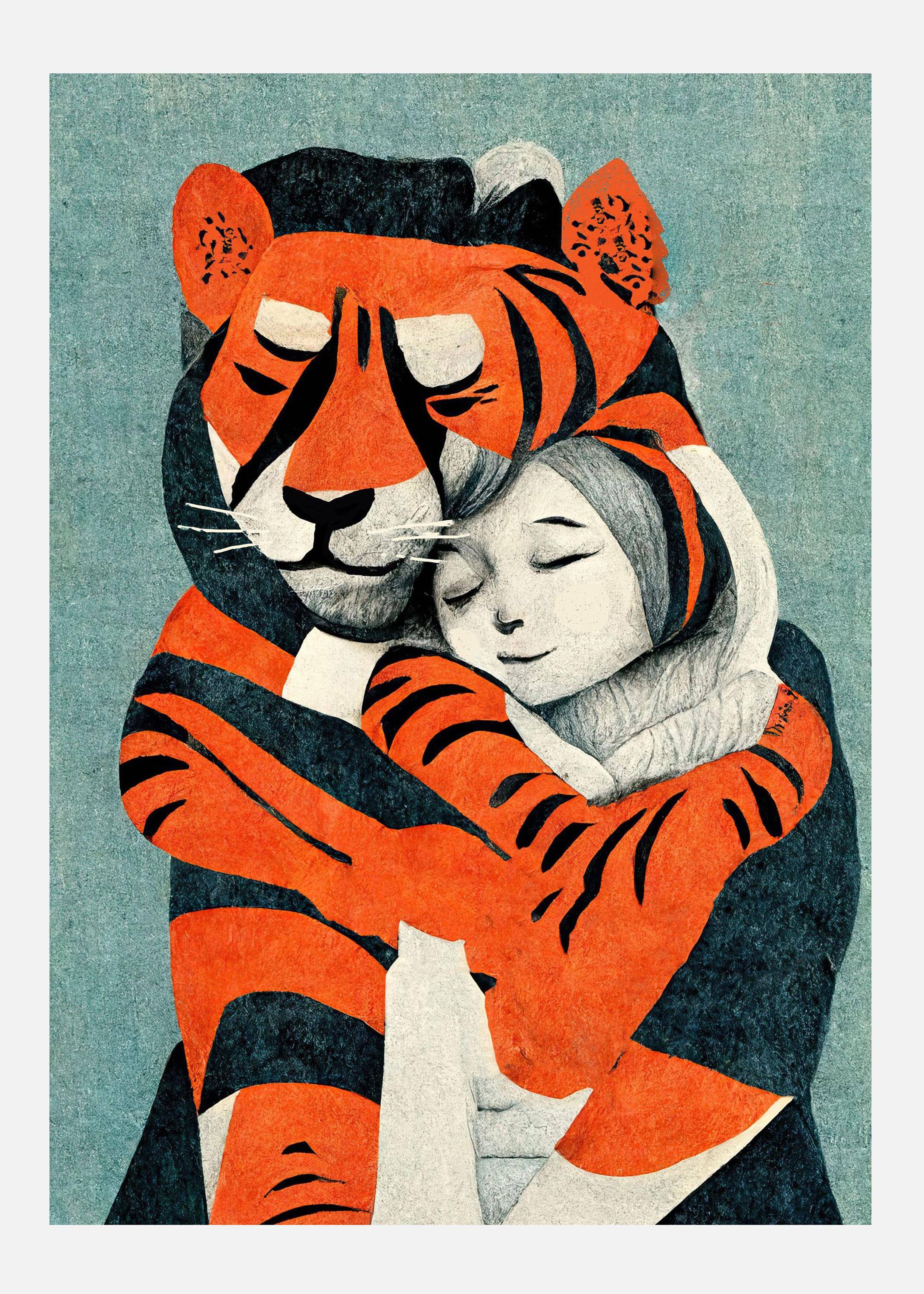 My Tiger And Me Canvastavla (30x40 cm)