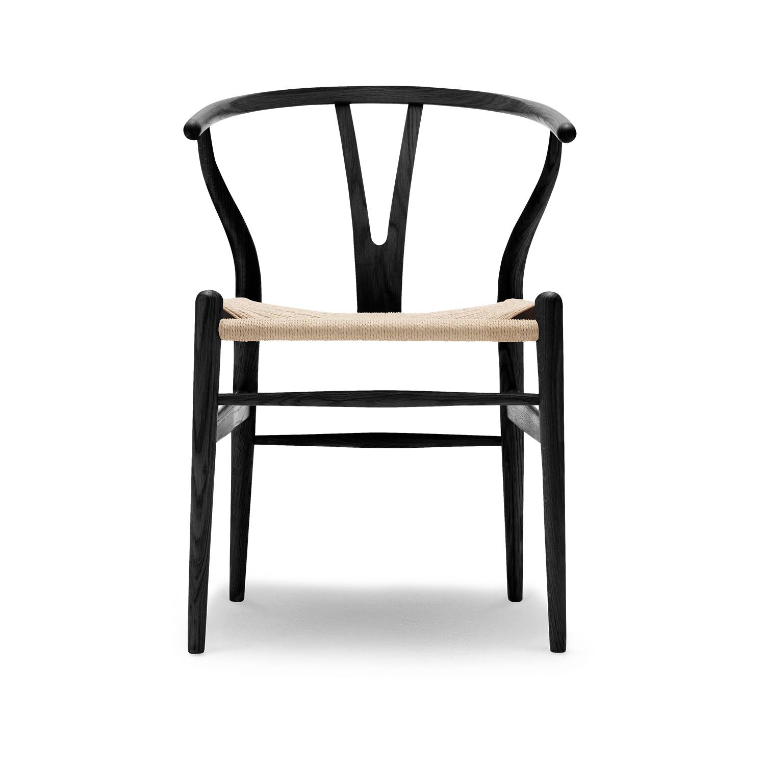 CH24 Y-stol af Hans J. Wegner - Eg sortlakeret/naturflet.