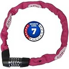 ABUS kedjelås Tresor 1385 - kombinationslås av härdat stål - 7 mm tjock fyrkantig kedja - ABUS säkerhetsnivå 7 - 85 cm - korall