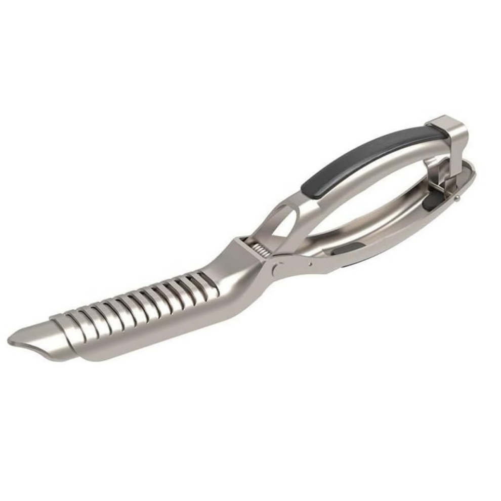 Ribbenmembranfjerner i rustfrit stål Ribbenforberedelsesværktøj til grillentusiaster Ergonomisk design til nem fjernelse af membran Gri