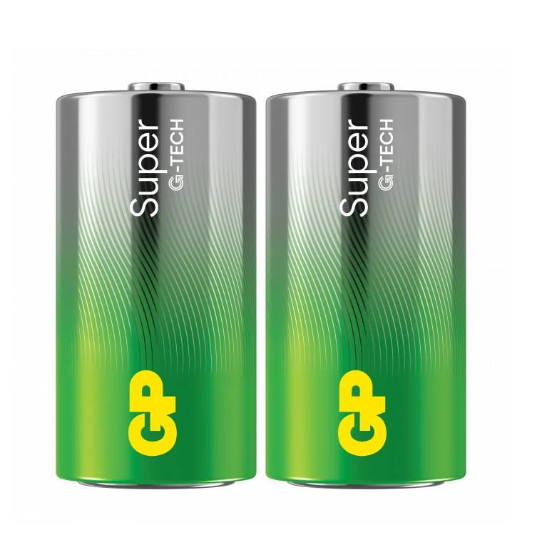GP Super Alkaline D-batteri, 13A/LR20, 2-pack