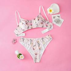 Teen Girls Blommigt tryck volang Bralette & Trosa Set - Multifärgad (14Y,13Y,16Y,15Y)