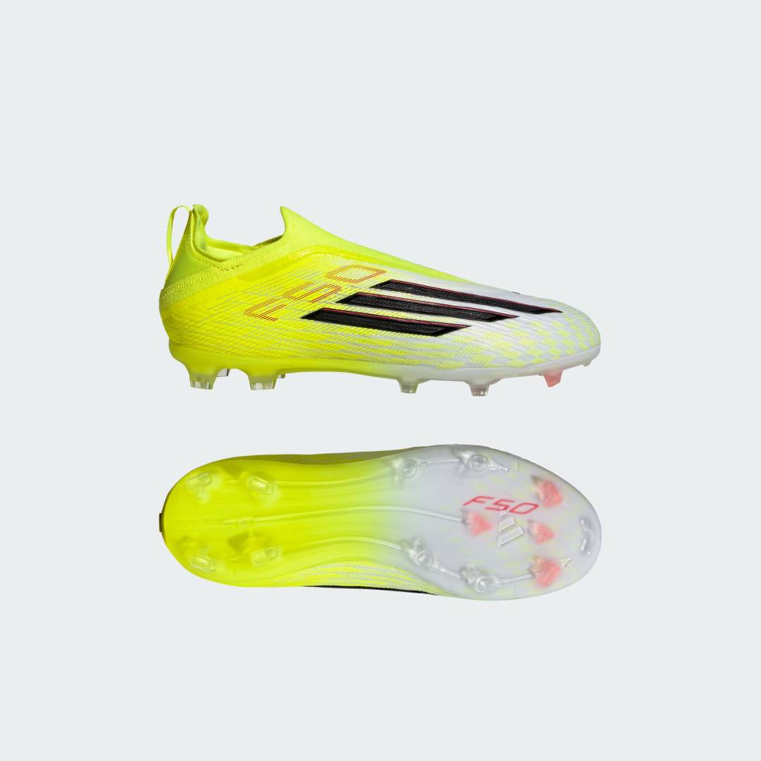 F50 ELITE Laceless Firm Ground Fotbollsskor Barn - Team Solar Yellow 2 / Core Black / Lucid Red - 33