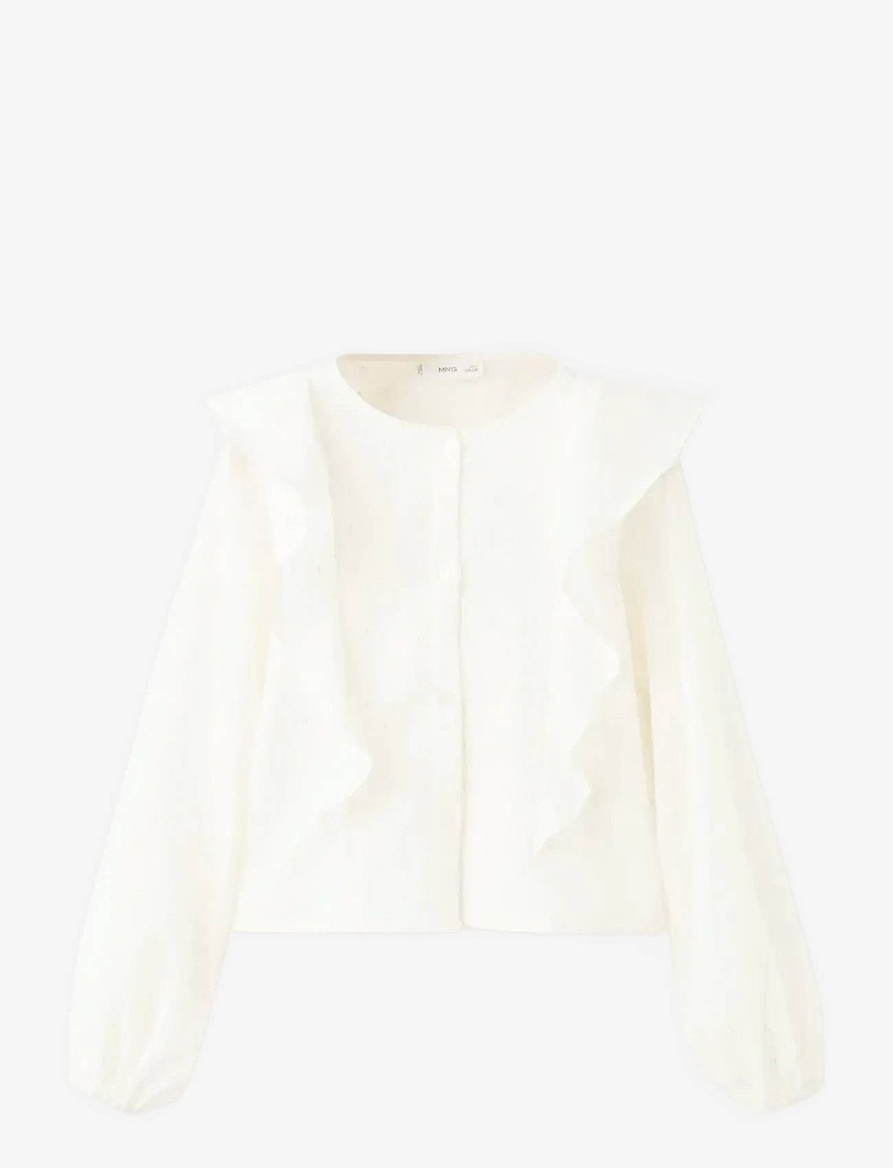 Mango Ruffled Lurex Blouse - White - 140