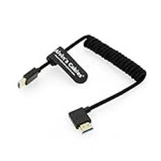 Alvin's Cables Ultra HD 8K HDMI 2.1 Spiralkabel Flätad HDMI-kabel för Atomos Ninja V, Portkeys BM5, för Feelworld Monitor, för Canon C300, Z CAM E2, för Sony FS5 | FS7| A7S3-kameror