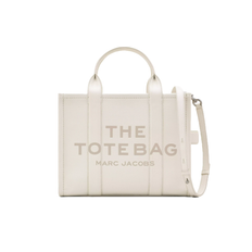 The leather medium tote bag cotton/silver