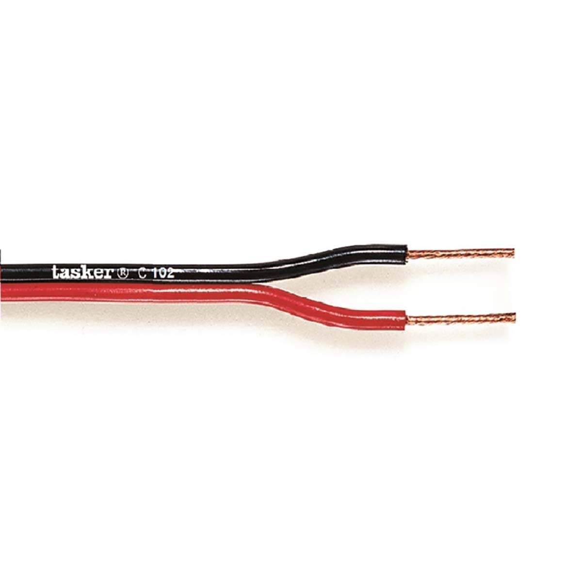Högtalarkabel på Rulle 2x 1.00 mm² 100 m Svart/Röd