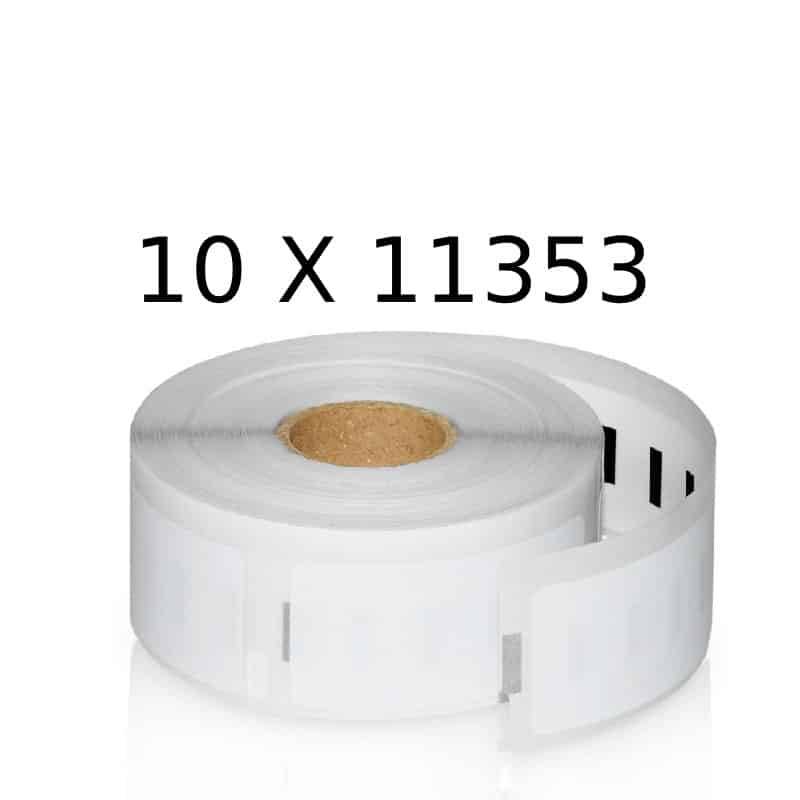 Rabatpakke - 10 stk Dymo 11353 universaletiketter Kompatibel S0722530 - 10 x 1000 stk. 25x13mm