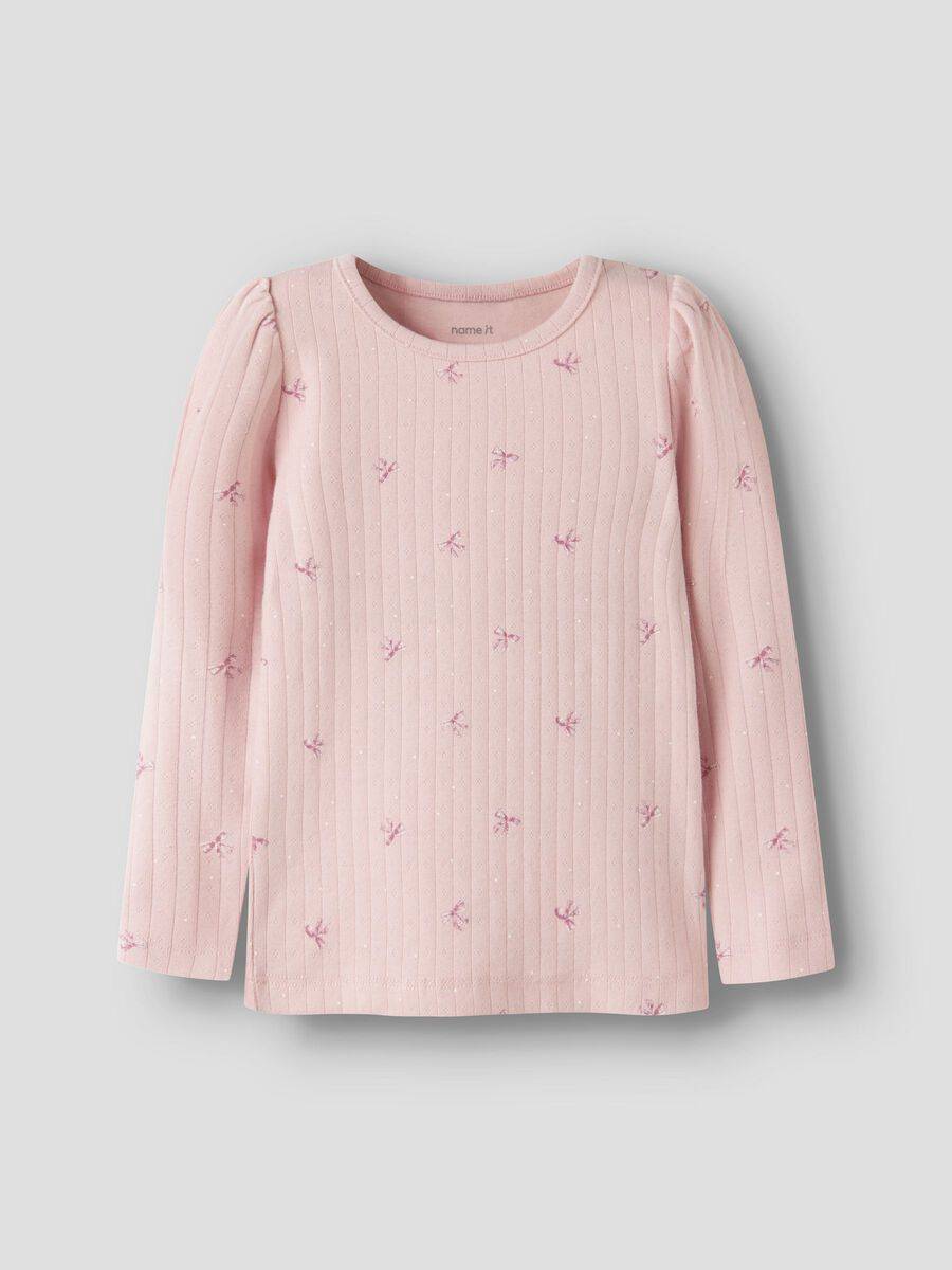 Ekologisk Bomull Långärmad Topp - Rosa - 92