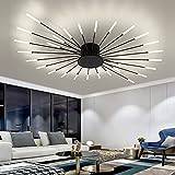 Modern LED-taklampa, vardagsrums taklampa, kreativa fyrverkerier design ljuskrona, infälld monteringsbelysning, (svart, 28 huvuden)