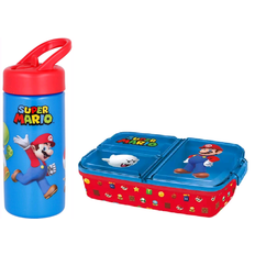 Stor - Madkasse & Drikkedunk - Super Mario - Klar til levering - Prismatch - Multi