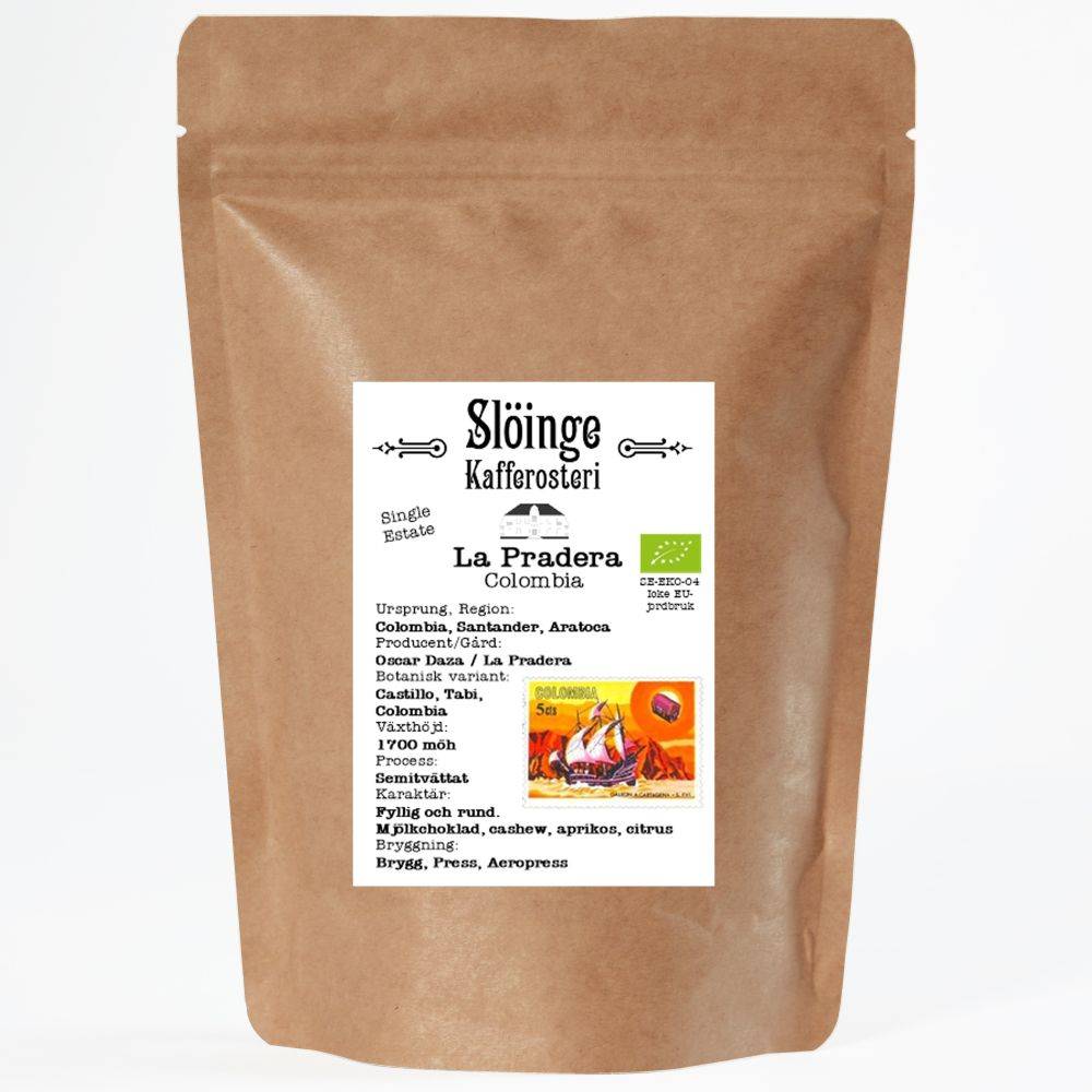 Slöinge kafferosteri - La Pradera- Ljusrostade kaffebönor - Colombia - 250g
