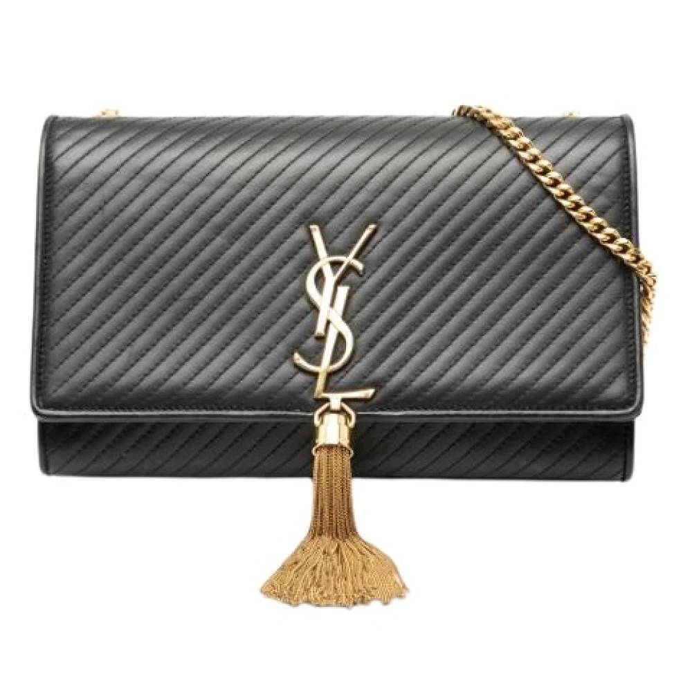 Yves Saint Laurent Vintage Pre-owned Quilted Flap Crossbody Taske - Vintage - Dame - Sort - ONE SIZE - Uld