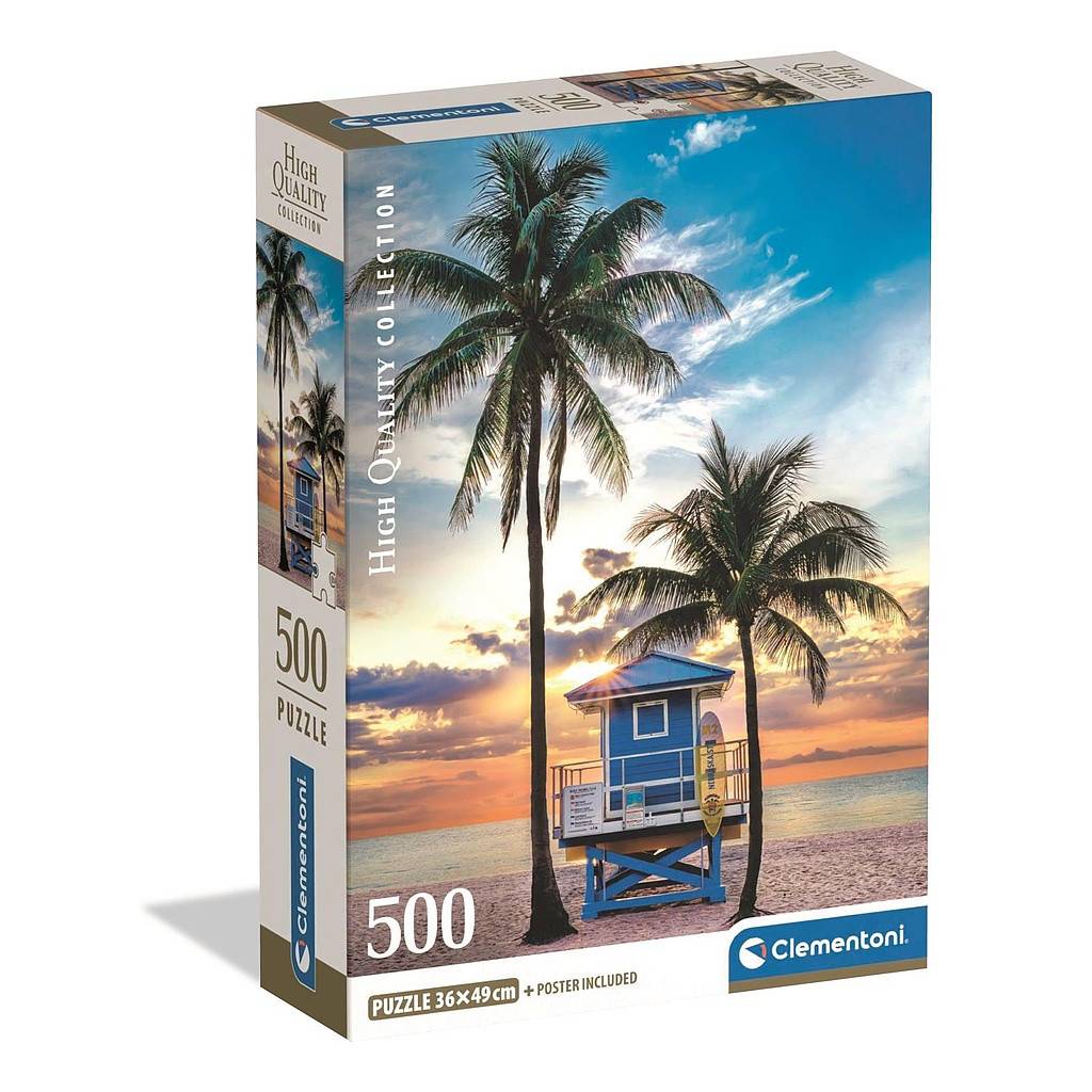 Cities Miami Beach Florida 500-bitars kompakt pussel Clementoni