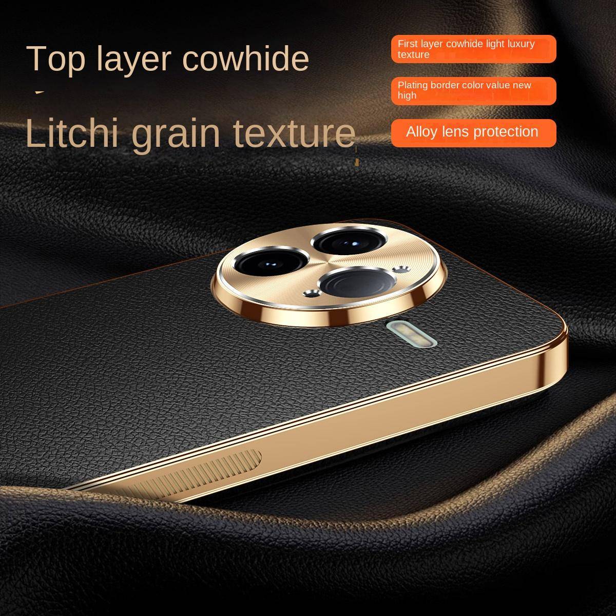 För Xiaomi POCO F7 Ultra Fodral Lyxigt PU-läder Plätering Lins Skyddande Baksidesfodral För POCO F7 Pro F7Ultra Telefonskal