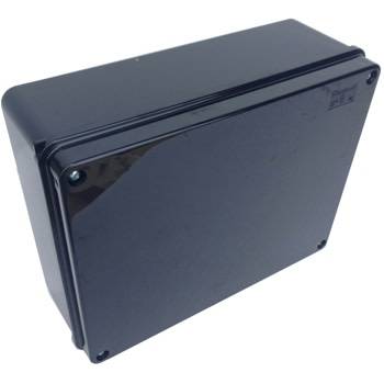 Montagekasse 240x190x90 mm, med påskruet låg, sort