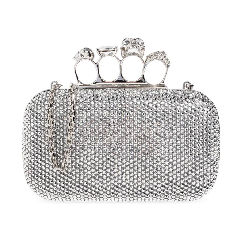 Alexander McQueen Knuckle Clutch - Tasker - Dame - Grå - ONE SIZE - Læder