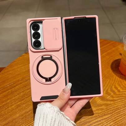 Nytt lyxigt glidande, magnetiskt, vikbart telefonskal kompatibelt med Samsung / 6 Fold 7/6, minimalistiskt skyddande fodral kompatibelt med Apple 17/1 - Rosa (Multi-size)