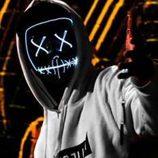 El Wire Purge LED Mask -  Blå (Färg: Blå)