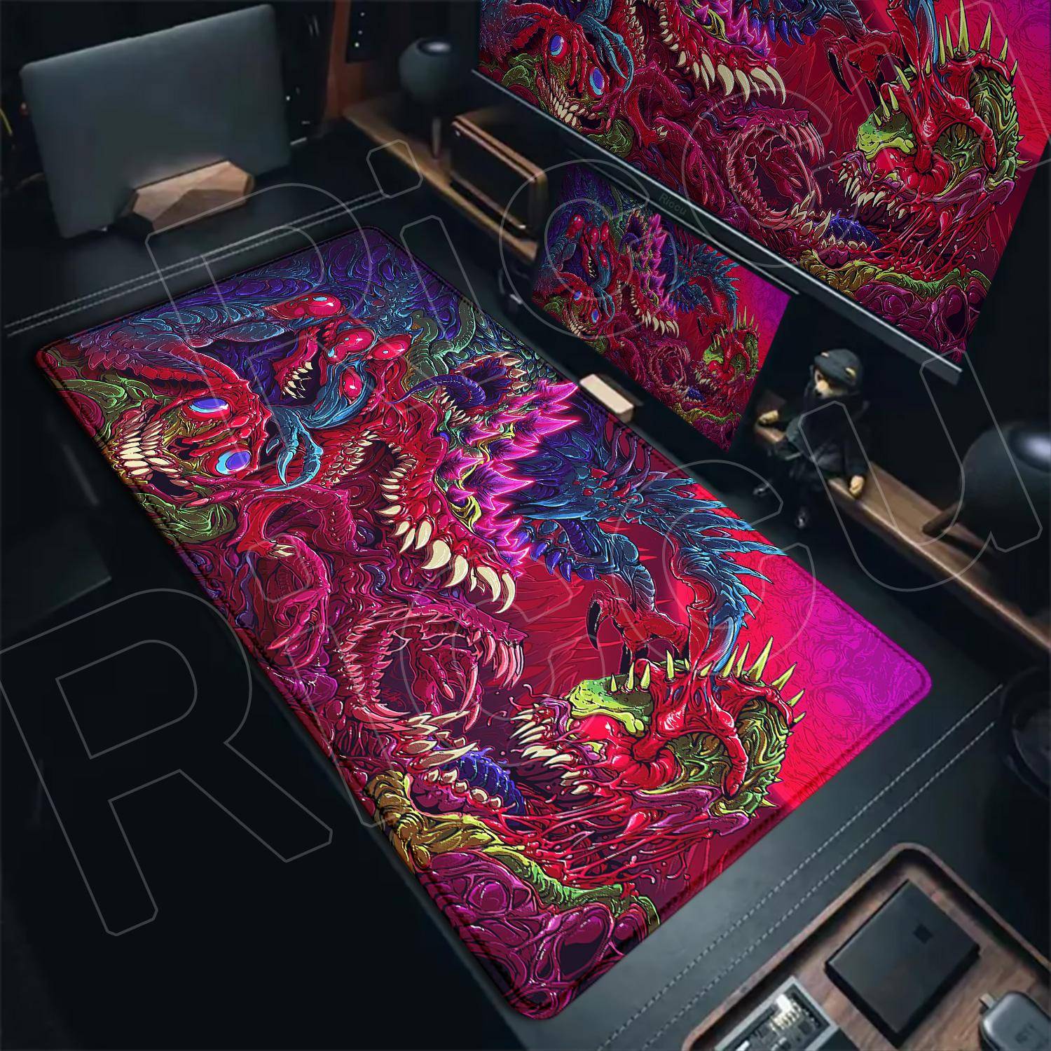 XXL Hyper Beast Musmatta Stora Speltillbehör Musmatta Spelare   Design Monster 900x400 Musmatta Dator Kontorsbord Matta