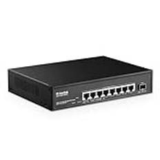 MokerLink 8 Port 2.5 Gigabit PoE Web Managed Switch med 10G SFP, 8 Port PoE IEEE802.3af/at, 120W, hanterad fläktlös väggmonteringsbrytare