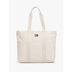 Rubberised Logo Tote Bag - NEWSPRINT BEIGE - One Size