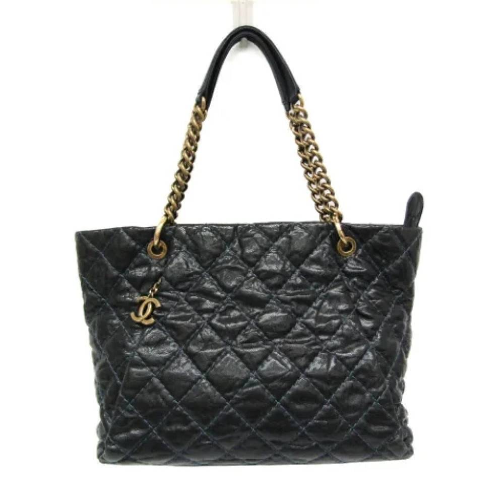 Chanel Vintage Pre-owned Laeder chanel-tasker - Vintage - Dame - Blå - ONE SIZE -