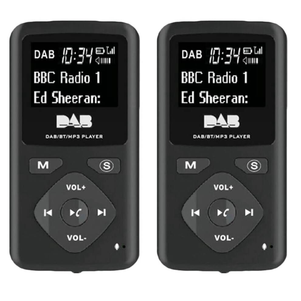 2X DAB/DAB Digital Radio 4.0 Personal Pocket FM Portable Radio Earphone MP3 Micro-USB for Home.