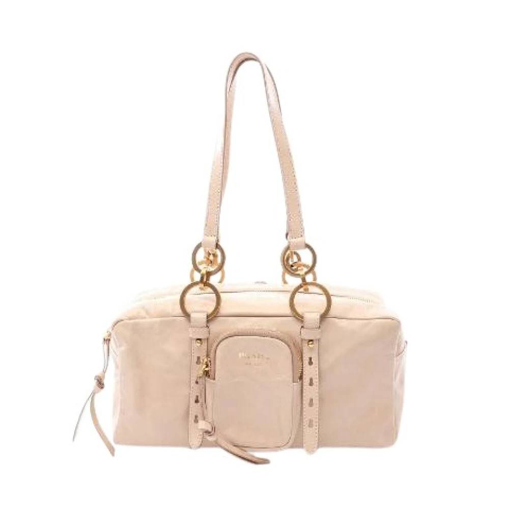 Prada Vintage Pre-owned Tangle Medium Shoulder Bag - Vintage - Dame - Beige - ONE SIZE - Uld