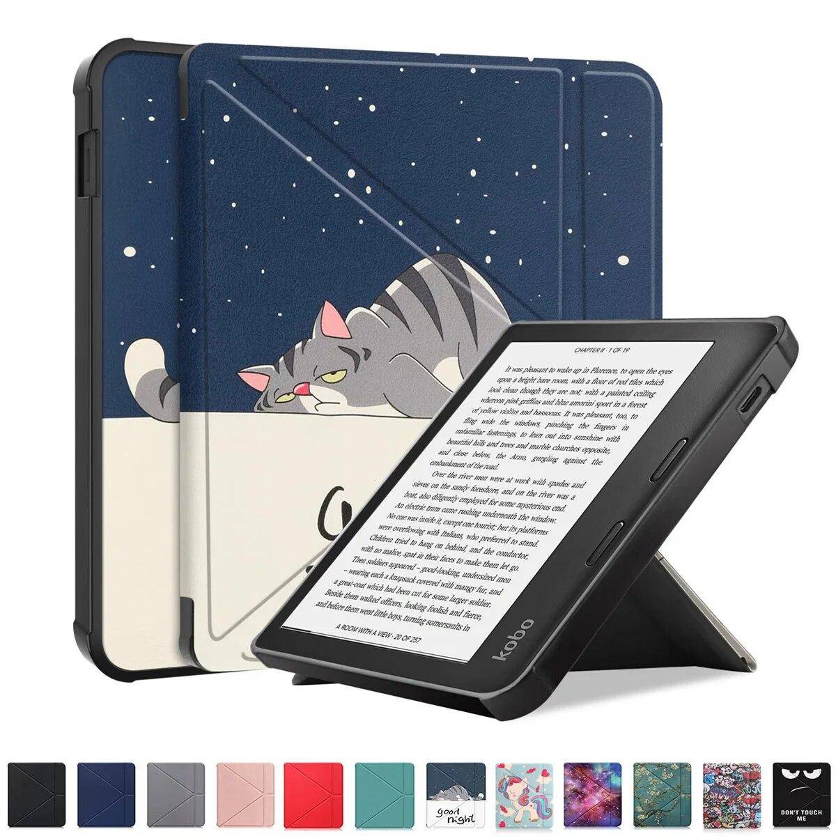För KOBO Libra 2-fodral, för Kobo Sage-fodral TPU-skyddande skal för ny e-läsare KOBO Libra 2nd Gen 2021 Libra H2O Cover