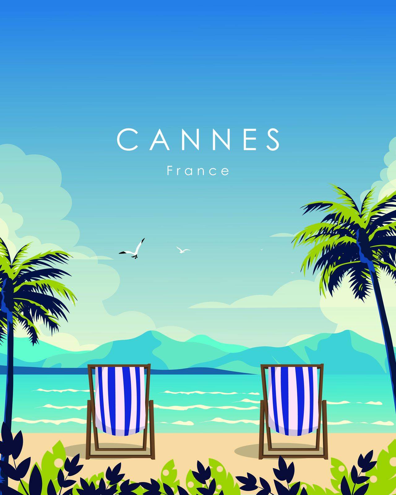 Cannes Frankrig Landskab Poster