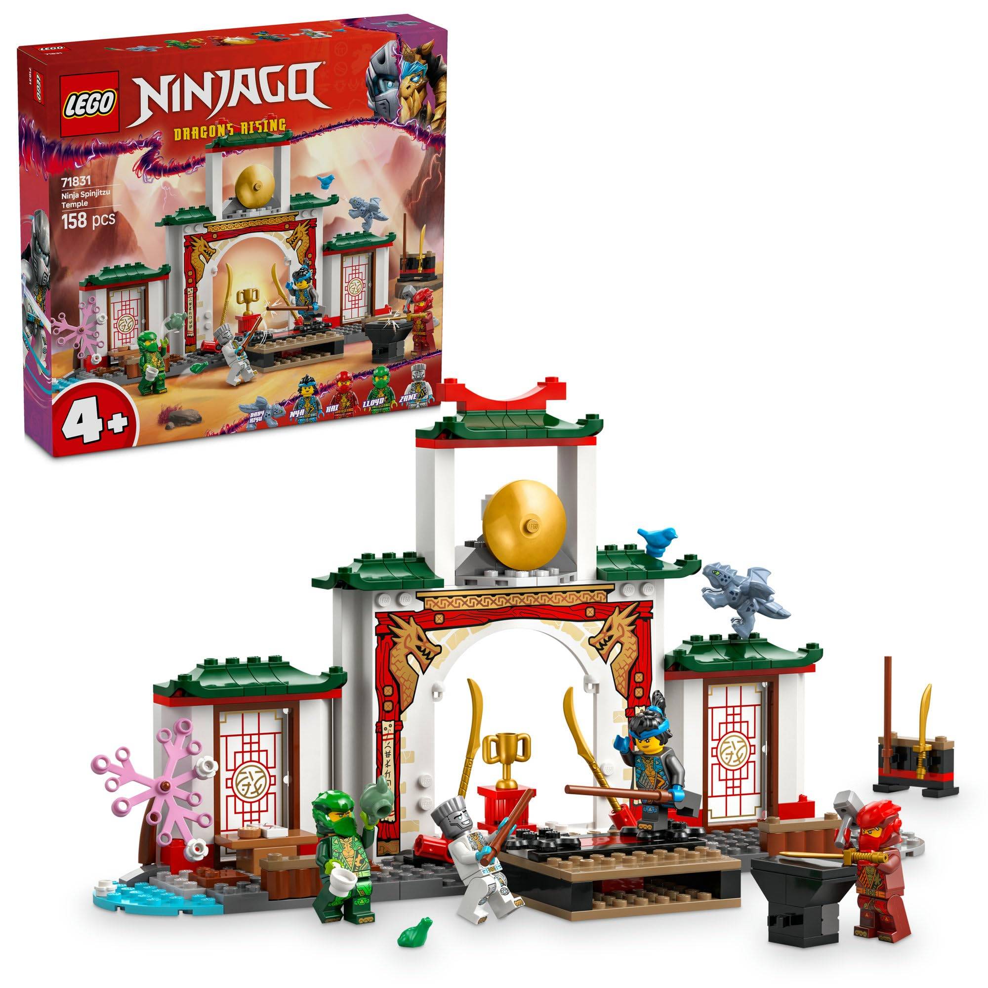 LEGO Ninjago Spinjitzu Dojo Leksak, Födelsedagspresent, Pedagogiska Byggklossar, För Pojkar och Flickor, Åldrarna 4, 5 och 6, Stridsrobot, 71831
