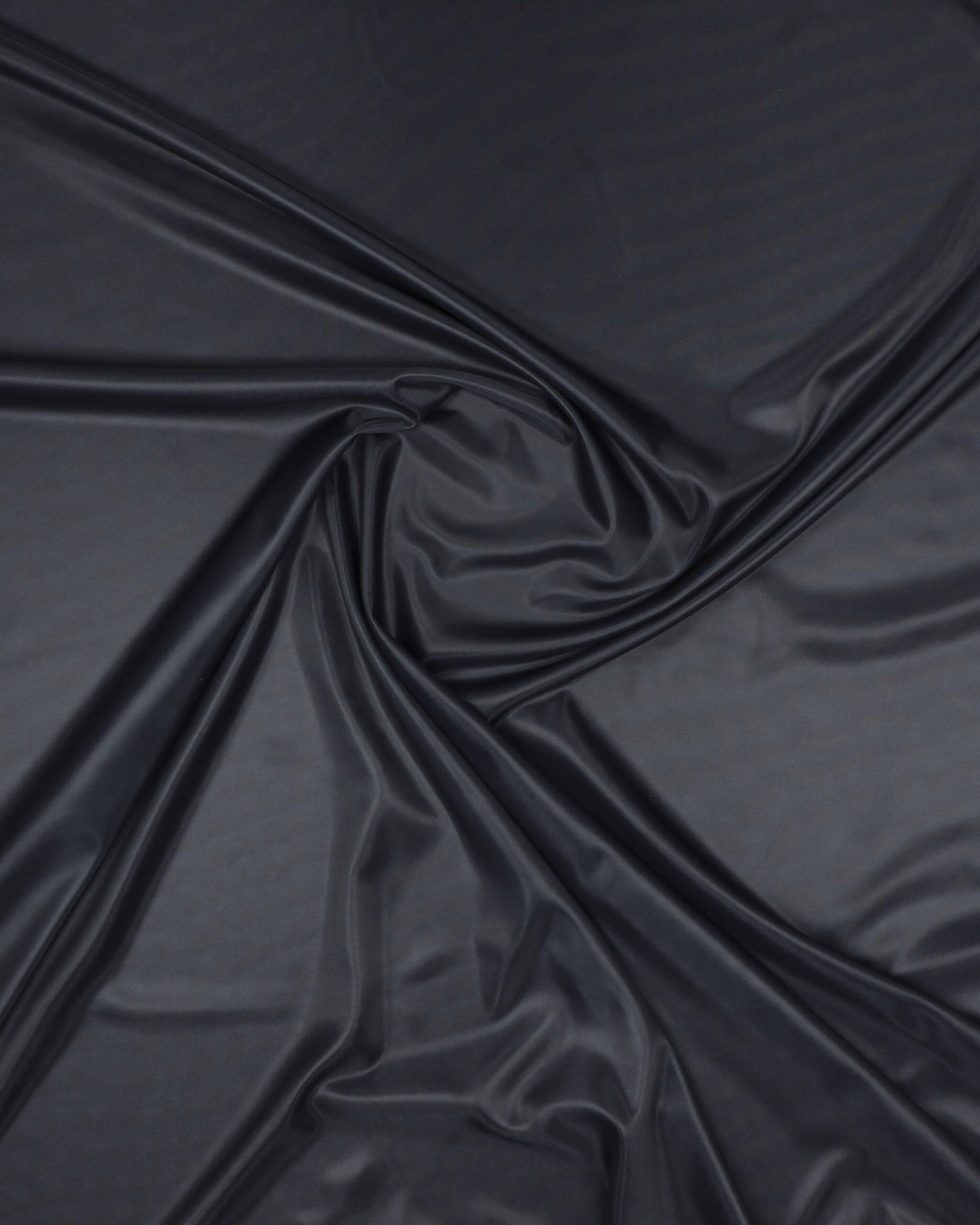 Polyester foer m. stræk - Mørkeblå m. blank overflade - 100% Polyester