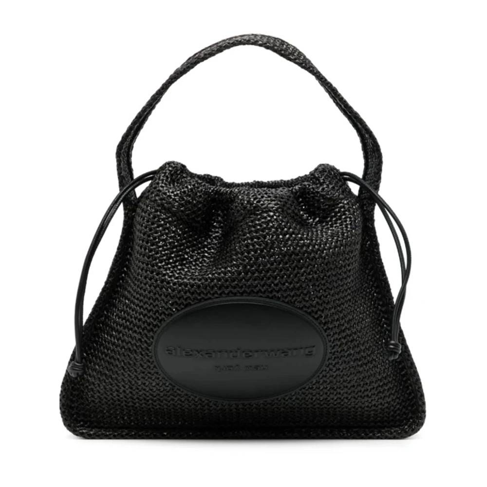 Alexander Wang Raffia Vævede Tasker med Læder Finish - Tasker - Dame - Sort - ONE SIZE - Læder