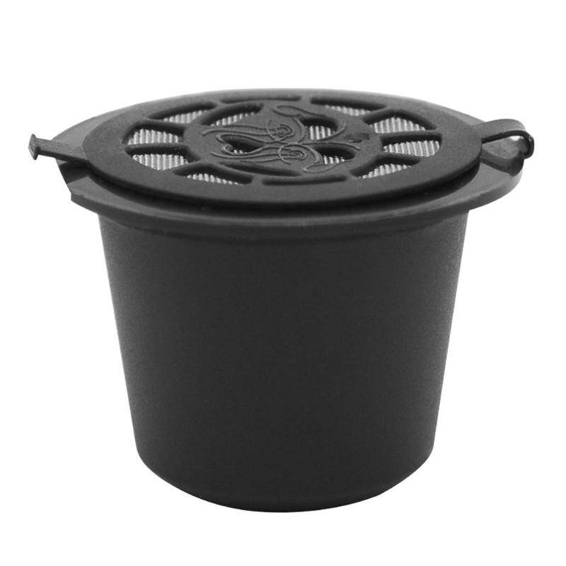3 st / förpackning påfyllningsbar återanvändbar för nespresso-kapsel med 1pc plastskedfilterbälte för originallinje siccsaee-filter - 1st svarta