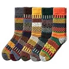 NORDIC Socks 5 Par, Merinoullstrumpor för Män & Kvinnor, Vinterstrumpor, Varma strumpor (39-42, Svea)