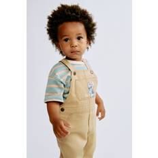 Baby - Beige/Lilo & Stitch Hängselbyxa i twill med motiv - Size: 92 (1½-2Y) - H&M (92 (1½-2Y))