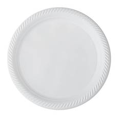 400 stk. Genbrugelige plastiktallerkner hvid 26 cm – Holdbare & opvaskemaskinevenlige