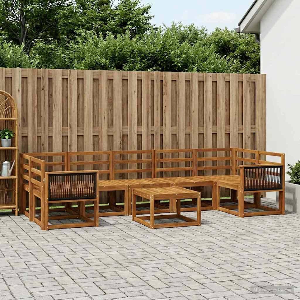 vidaXL Utomhussoffset 6 pcs Naturlig Massivt Akaciaträ